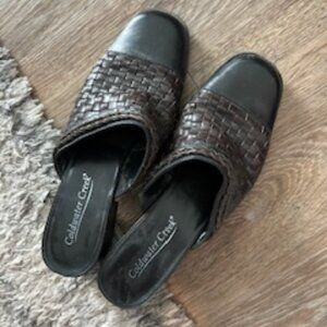 Black and Tan leather Mules